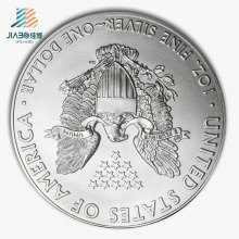 Hot Sell Emboss Logo Metal Craft Promotional Silver Souvenir Coin